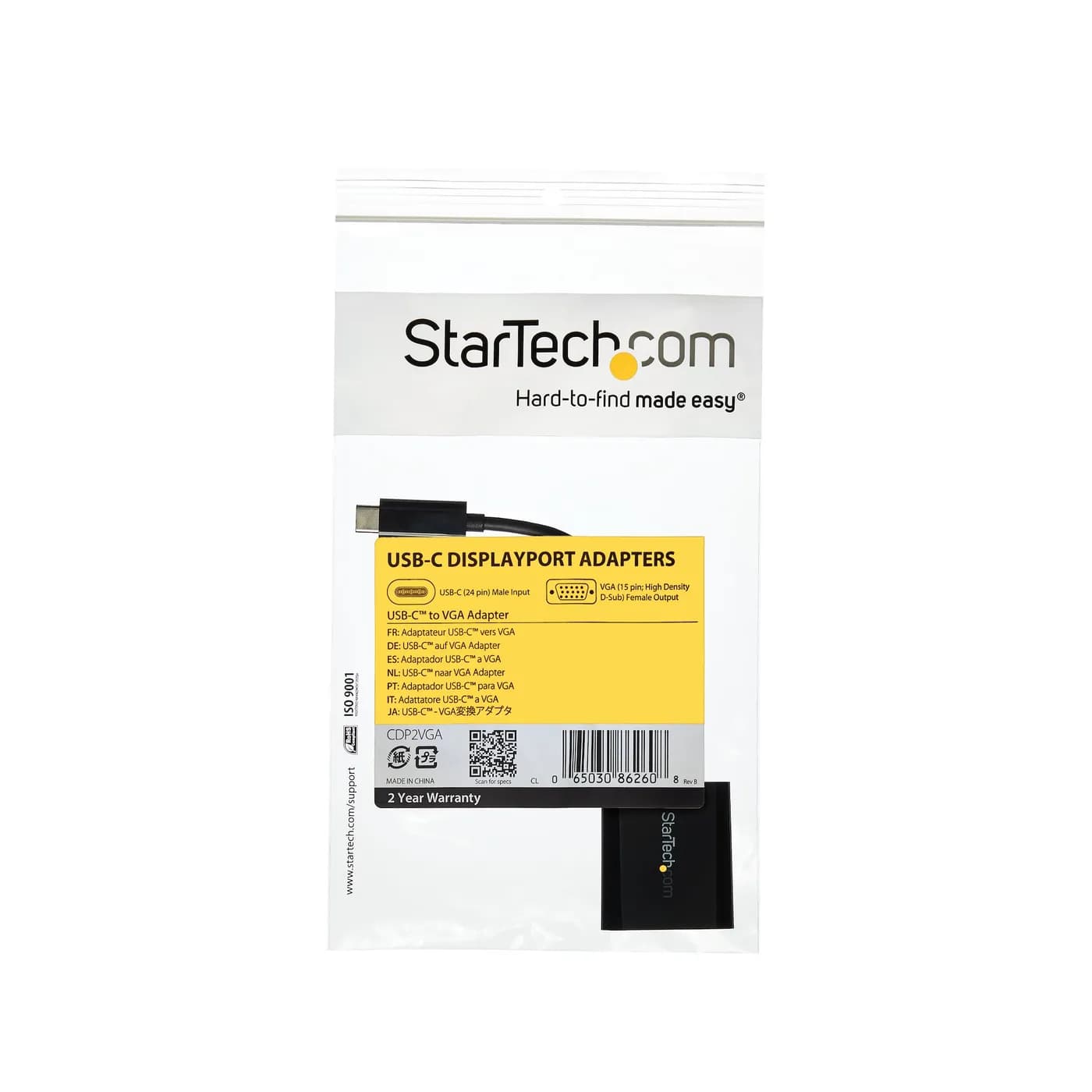 StarTech.com Adaptador USB C a VGA - Negro - 1080p - Convertidor de Vi 7