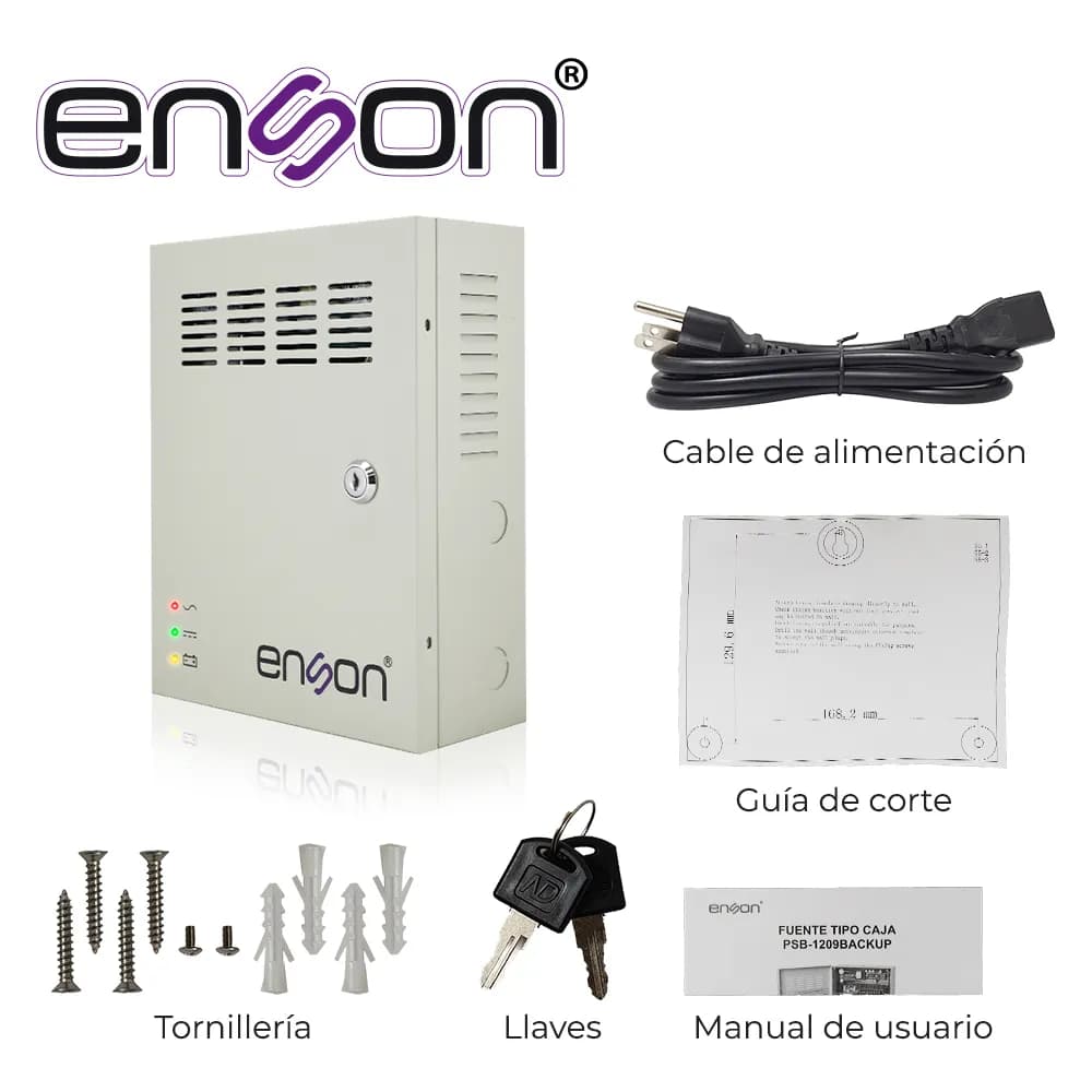 FUENTE DE PODER TIPO CAJA ENSON PSB-1218BACKUP 12VDC 10A 18 CANALES DE 4