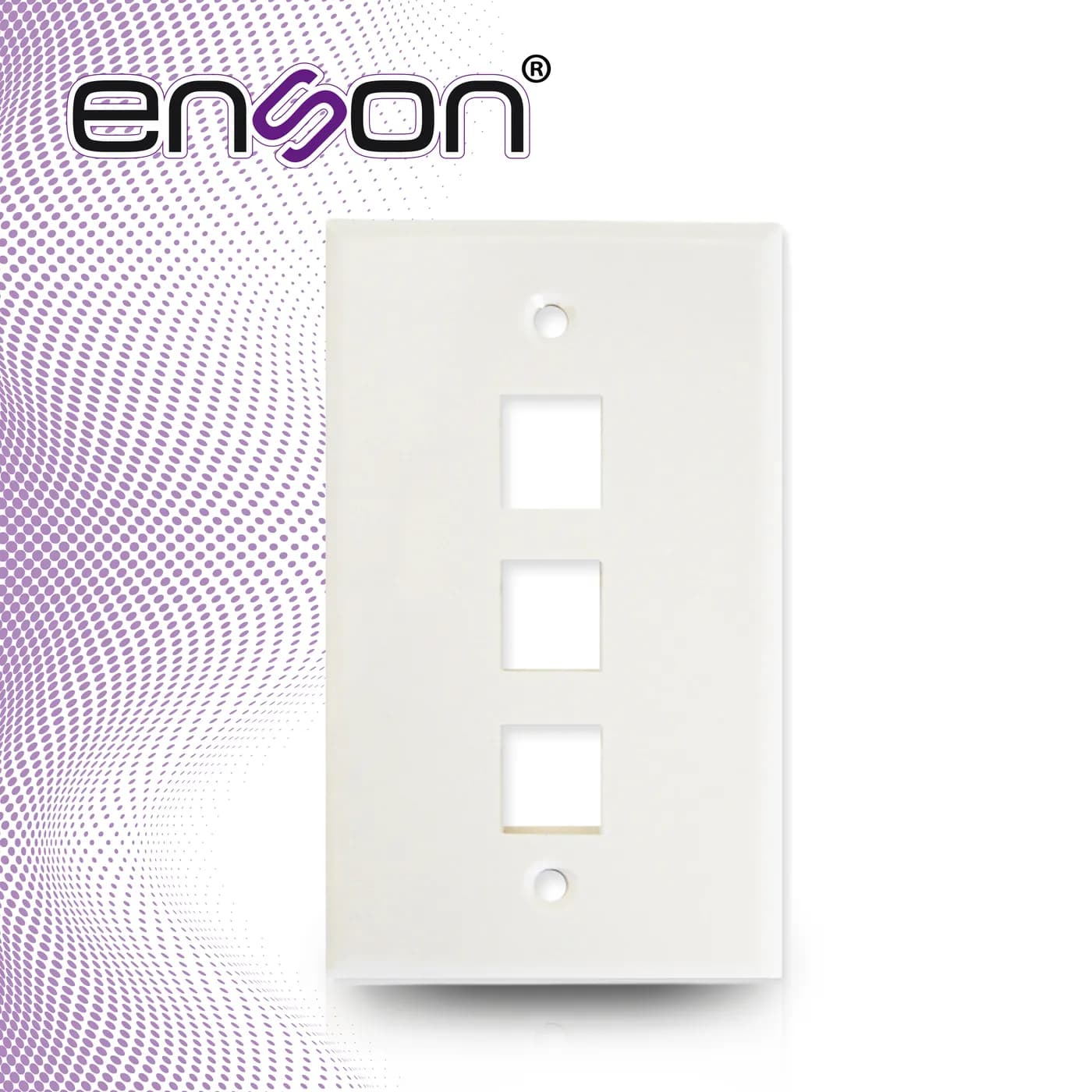 PLACA DE PARED (FACEPLATE) UNIVERSAL ENS-FP63 ENSON 3 PUERTOS ESTILO K 2
