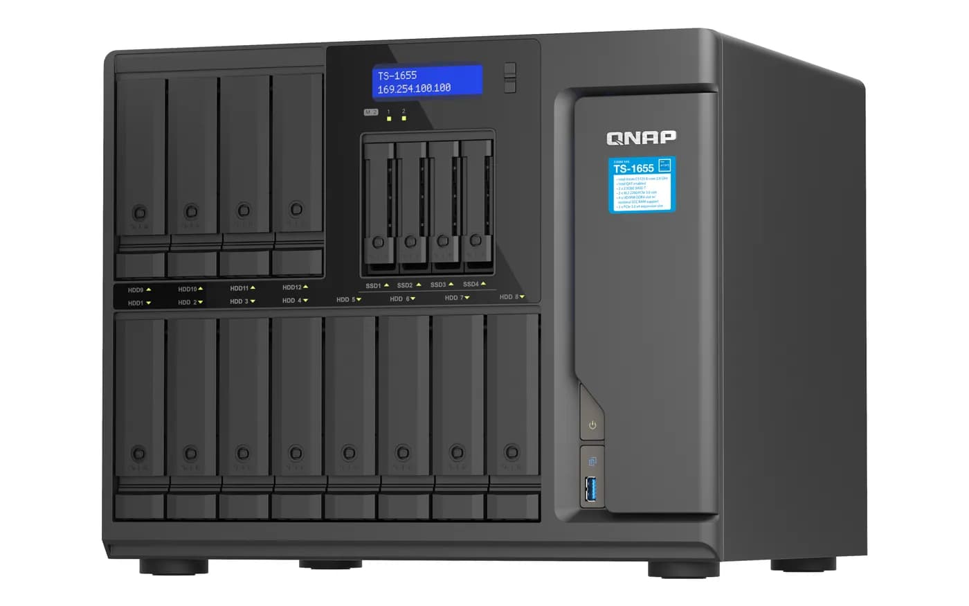 QNAP TS-1655 NAS Tower Intel Atom® C5125 8 GB DDR4 0 TB QNAP Turbo Sys 8