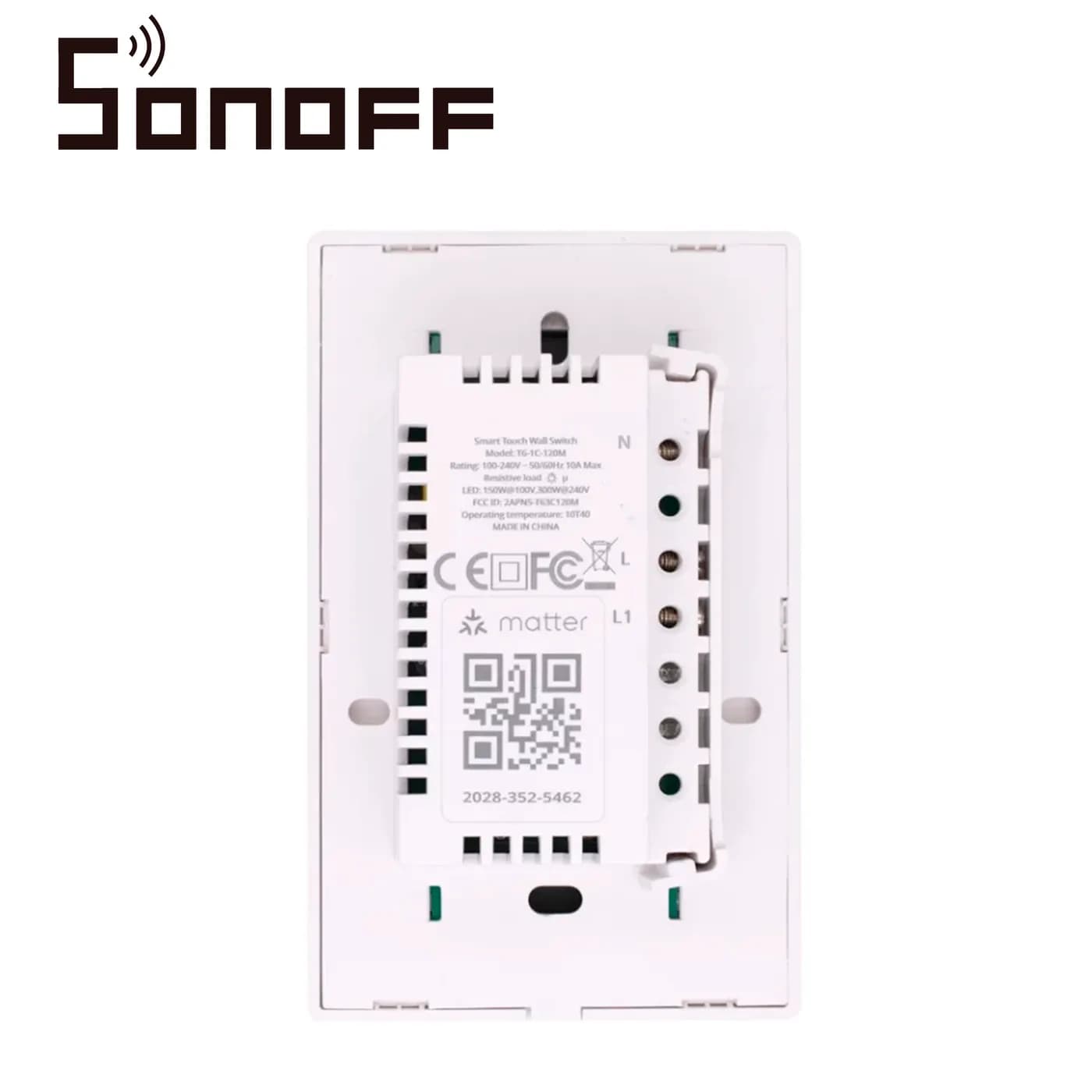 APAGADOR DE PARED TOUCH TX GEN2 SONOFF T6-1C-120M / 1CH ON/OFF INALAMB 2