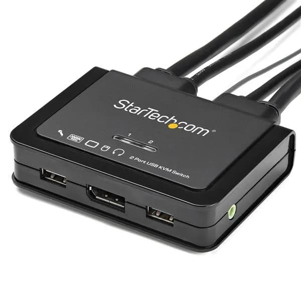StarTech.com Switch Conmutador KVM de 2 Puertos DisplayPort USB con Ca 2