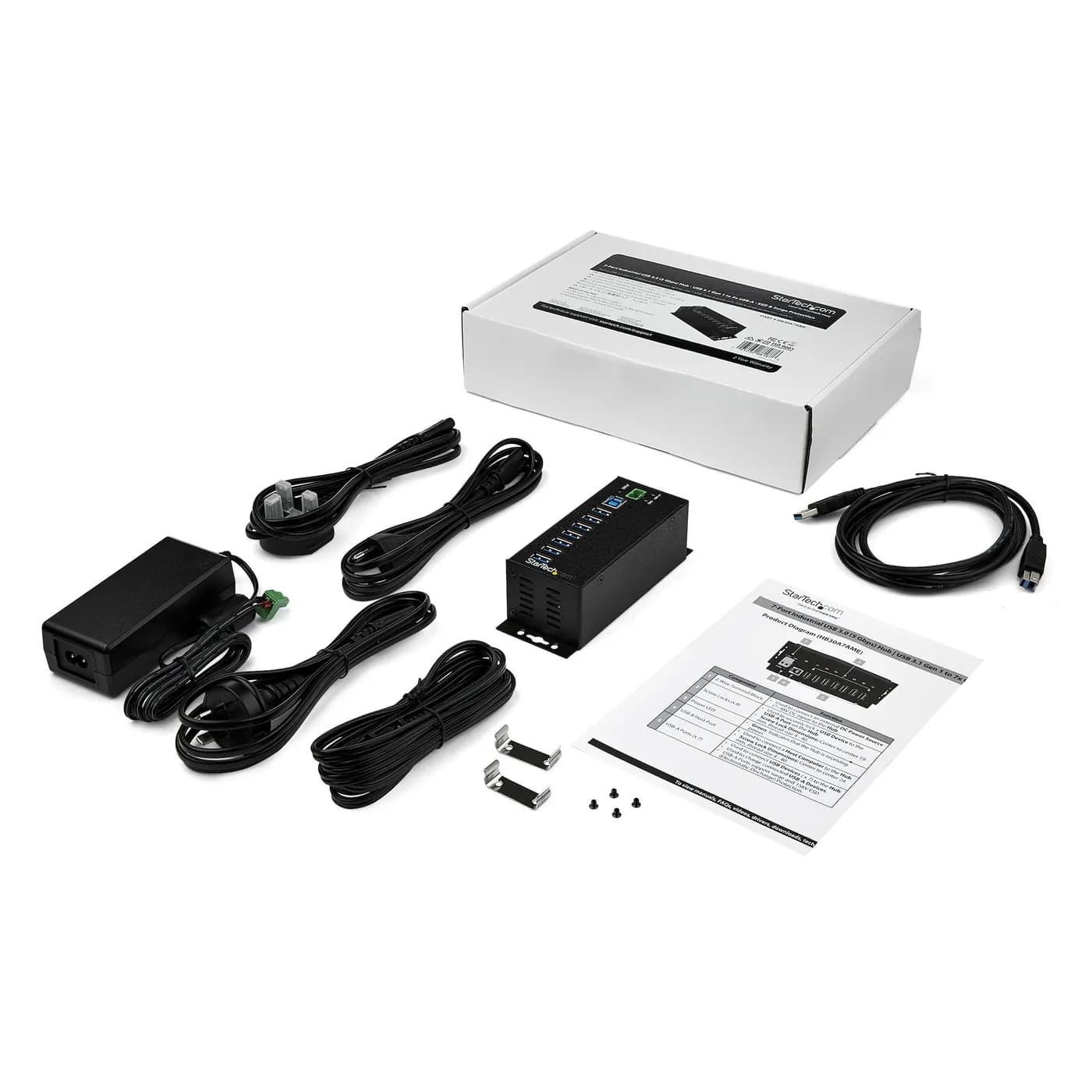 StarTech.com Hub Concentrador USB de 7 Puertos con Adaptador de Corrie 4