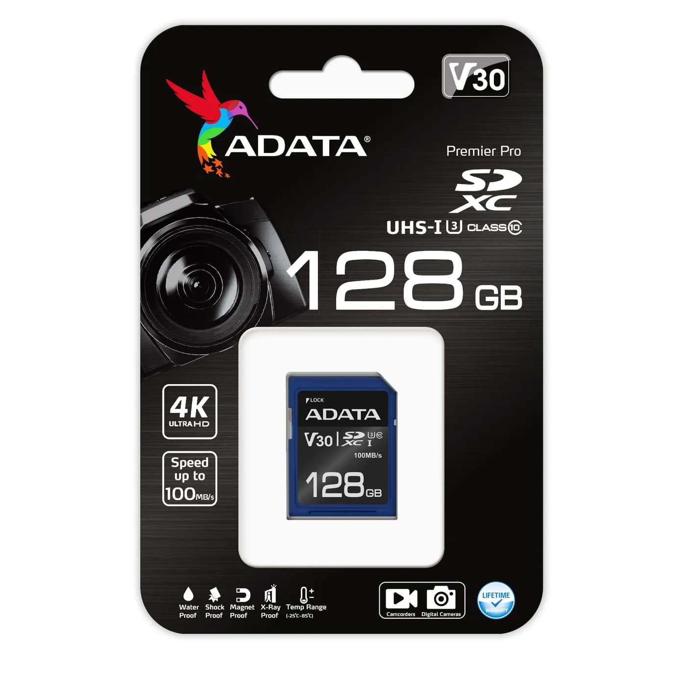 ADATA ASDX128GUI3V30S-R memoria flash 128 GB SDXC UHS-I Clase 10 2