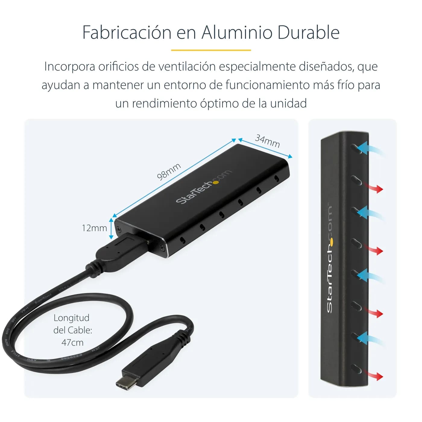 StarTech.com Gabinete Adaptador M.2 NGFF a USB 3.1 con Carcasa Protect 10