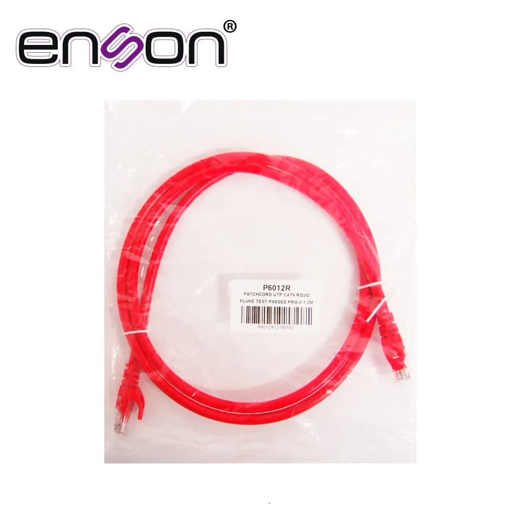 PATCHCORD UTP ENSON P6012R CAT6 120CM ROJO SERIE EPRO 100-II 100 POR C 3