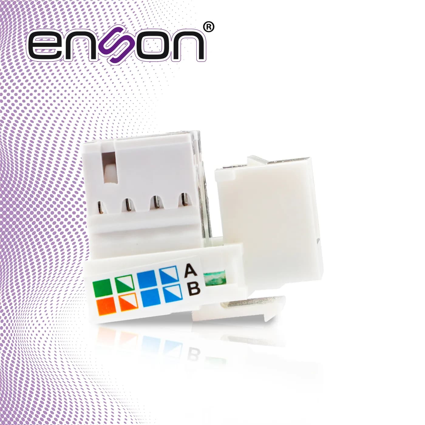CONECTOR JACK ENSON ENS-JC5WH CAT5E COLOR BLANCO A 90 GRADOS PONCHADO  7
