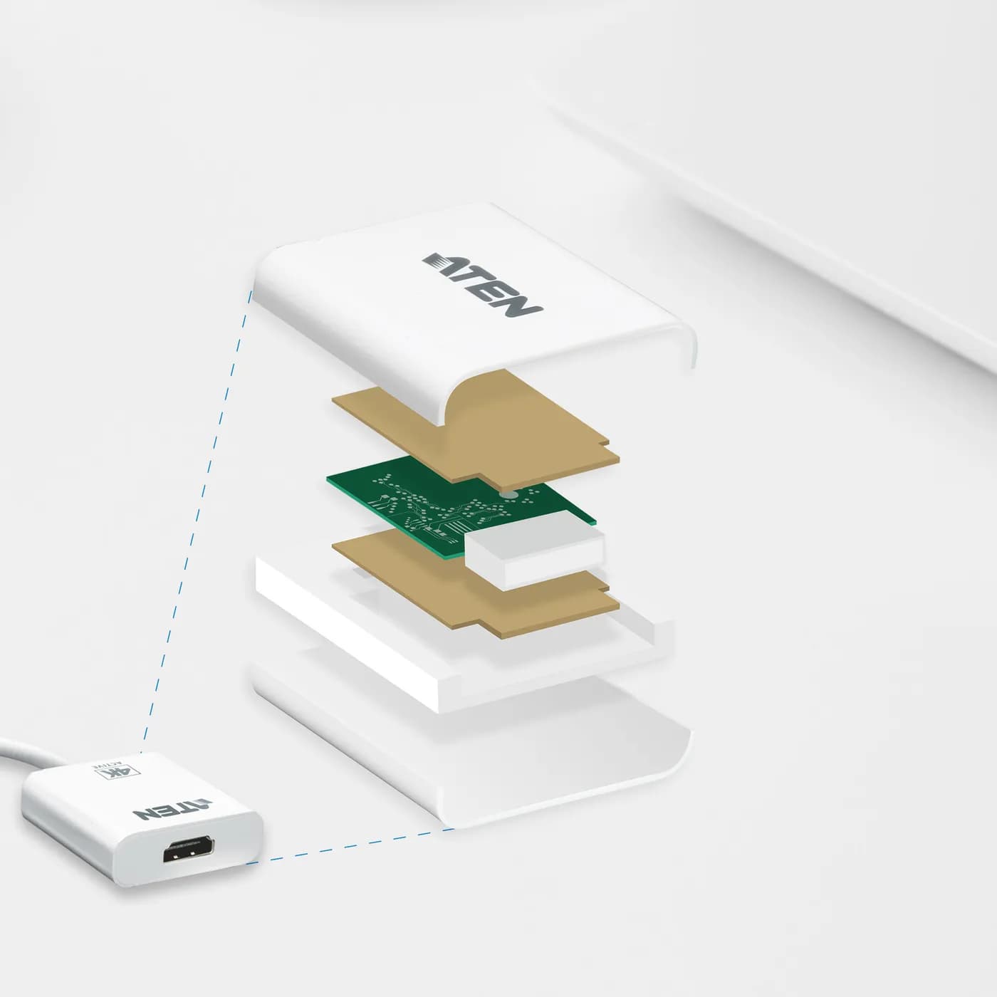 ATEN VC981 adaptador de cable de vídeo Mini DisplayPort HDMI Blanco 4