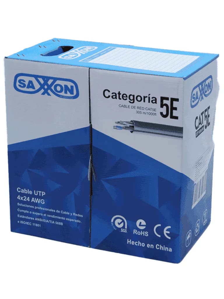 SAXXON OUTP5ECCA305G - Bobina de Cable UTP Cat5e/ 305 Metros/ CCA/ Col 3