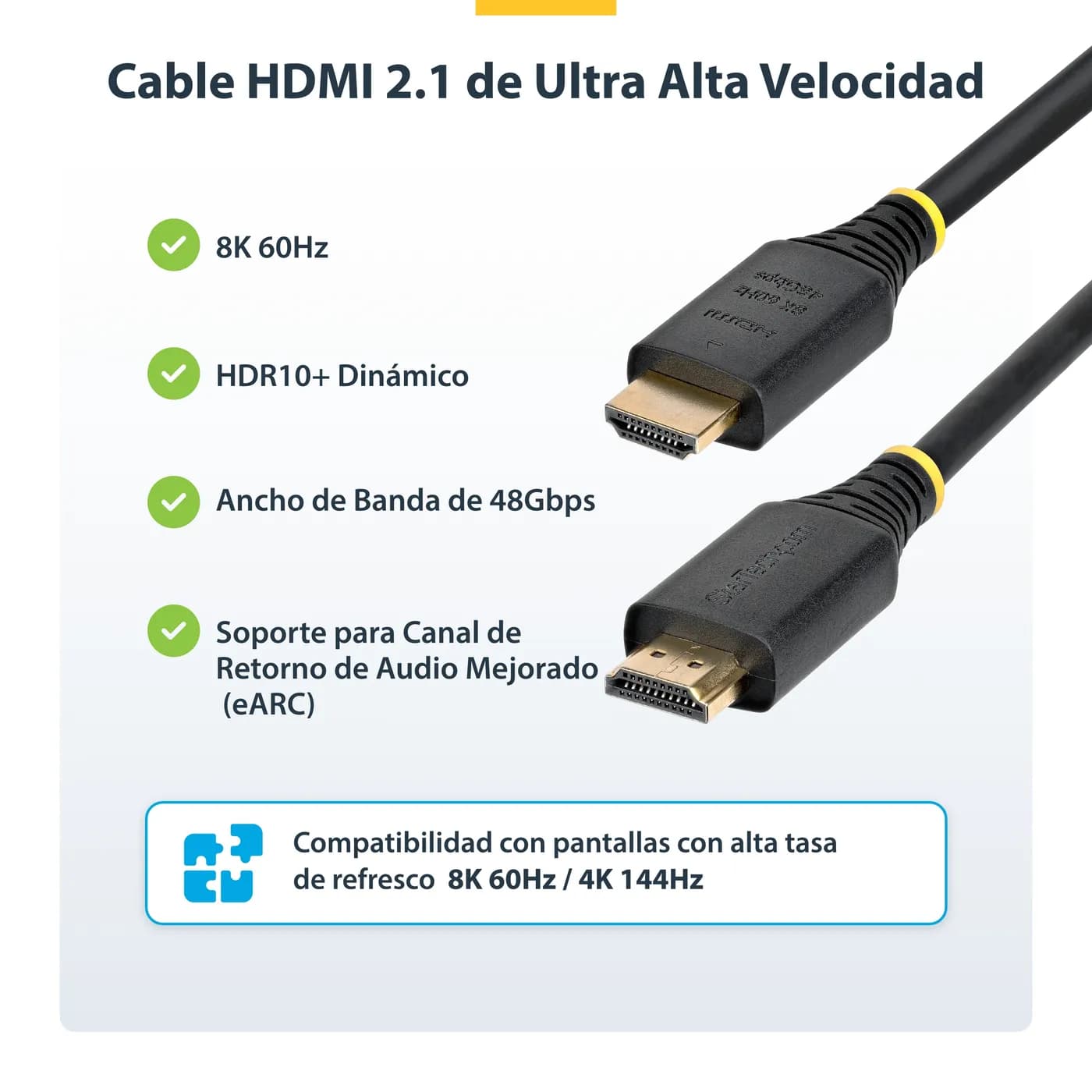 StarTech.com Cable HDMI de 2m Certificado de Ultra Alta Velocidad - 8K 8