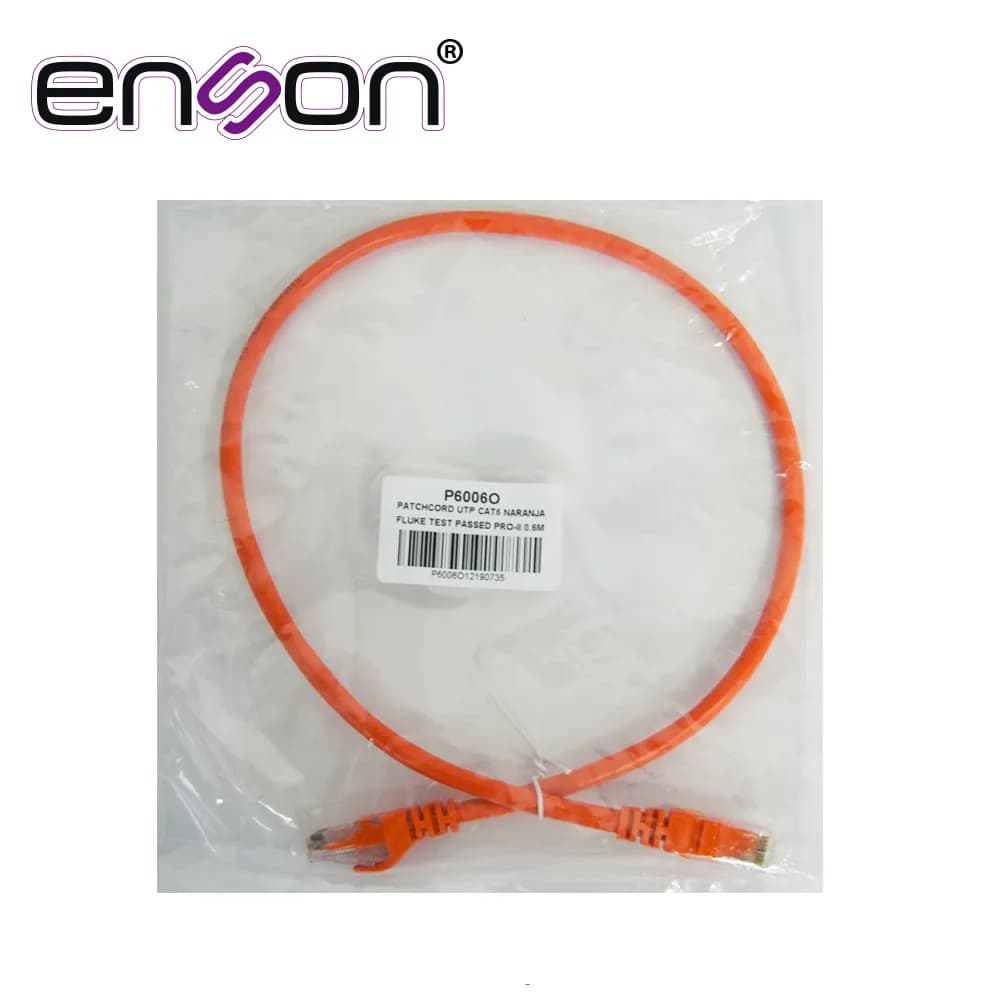 PATCHCORD UTP ENSON P6006O CAT6 60CM NARANJA SERIE EPRO 100-II 100 POR 3
