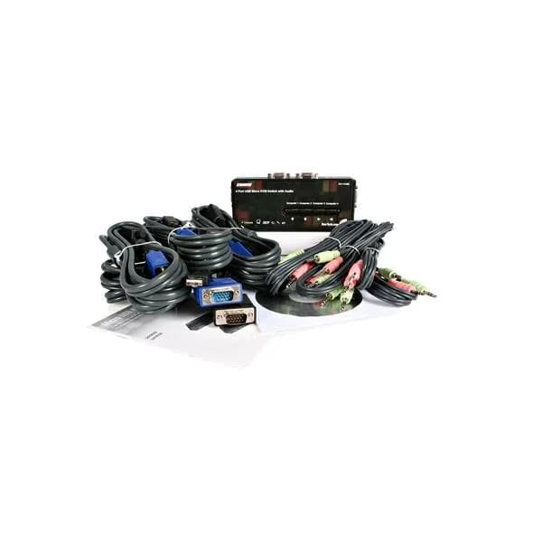 StarTech.com Juego de Conmutador Switch KVM 4 Puertos Vídeo VGA USB 2. 6