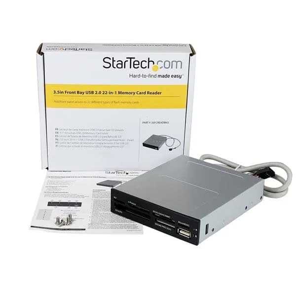 StarTech.com Adaptador Bahía Frontal 3.5in Lector para Tarjetas Memori 4