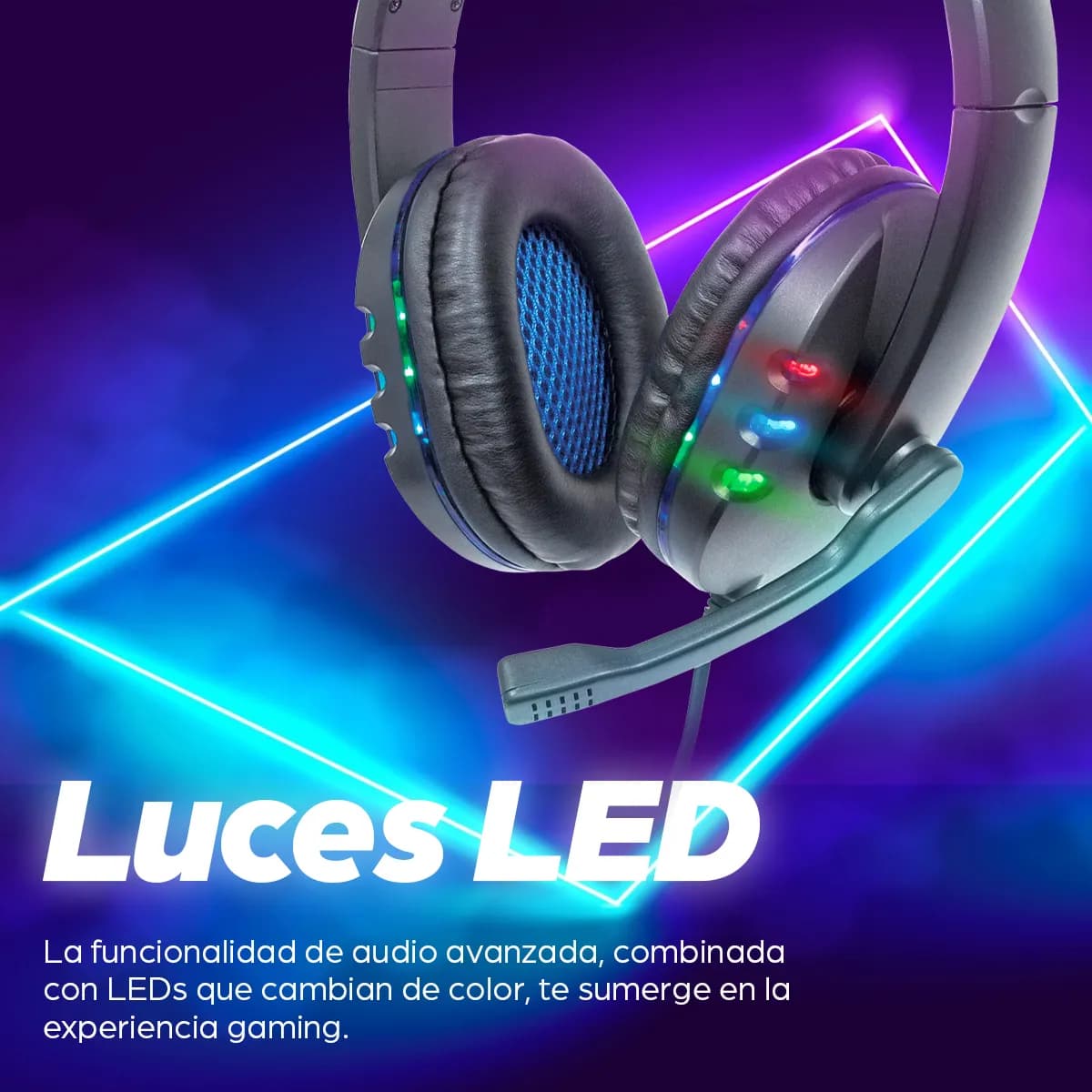 Manhattan Audífonos USB para videojuegos, con luces LED 8