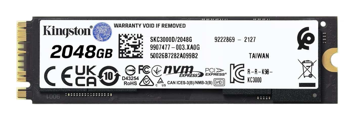 Kingston Technology KC3000 2 TB M.2 PCI Express 4.0 NVMe 3D TLC 2