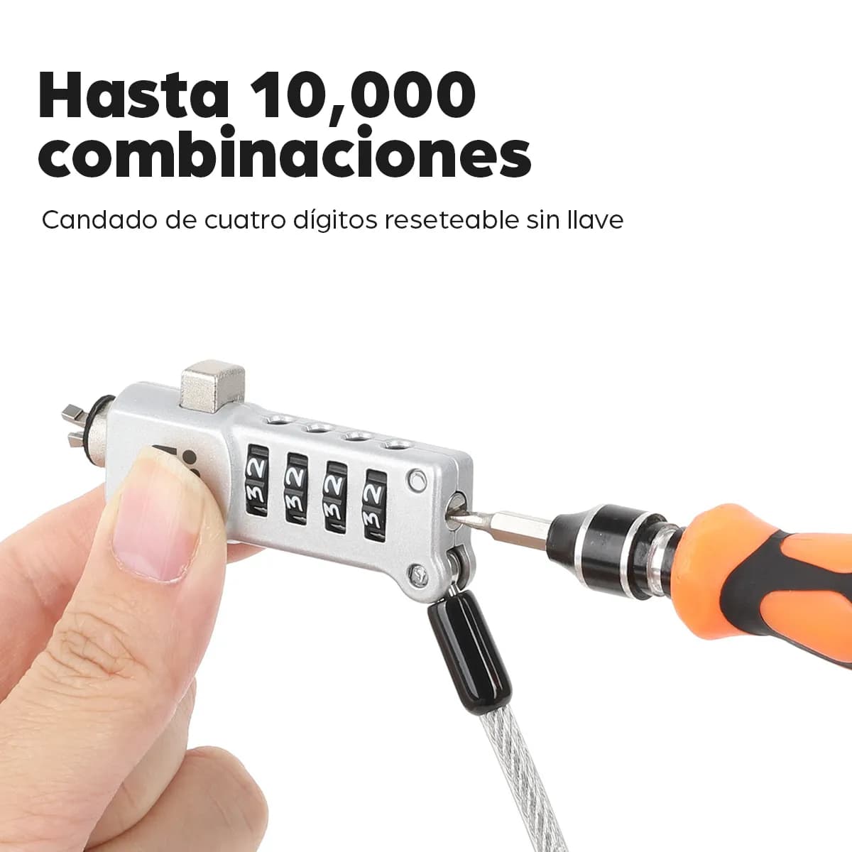 Manhattan 440301 cable antirrobo Plata 1.8 m 11