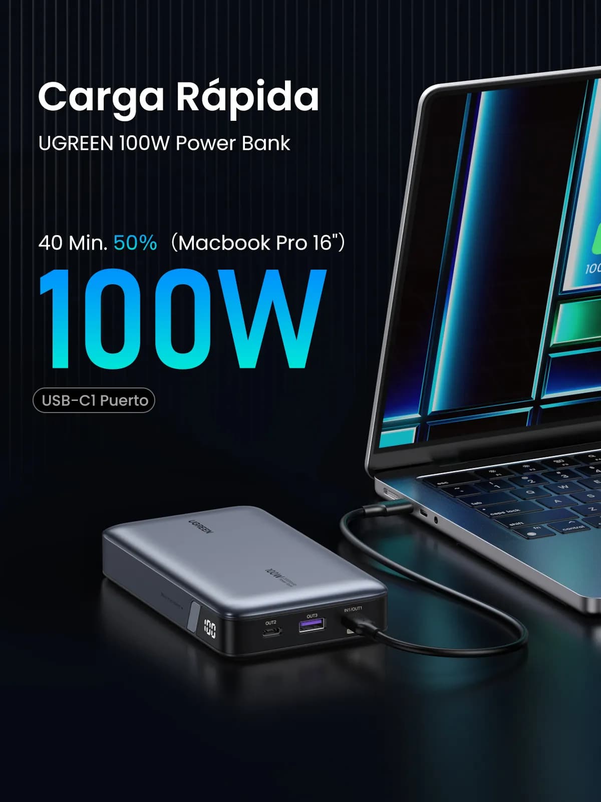 Ugreen 25188 batería externa 20000 mAh Gris 13