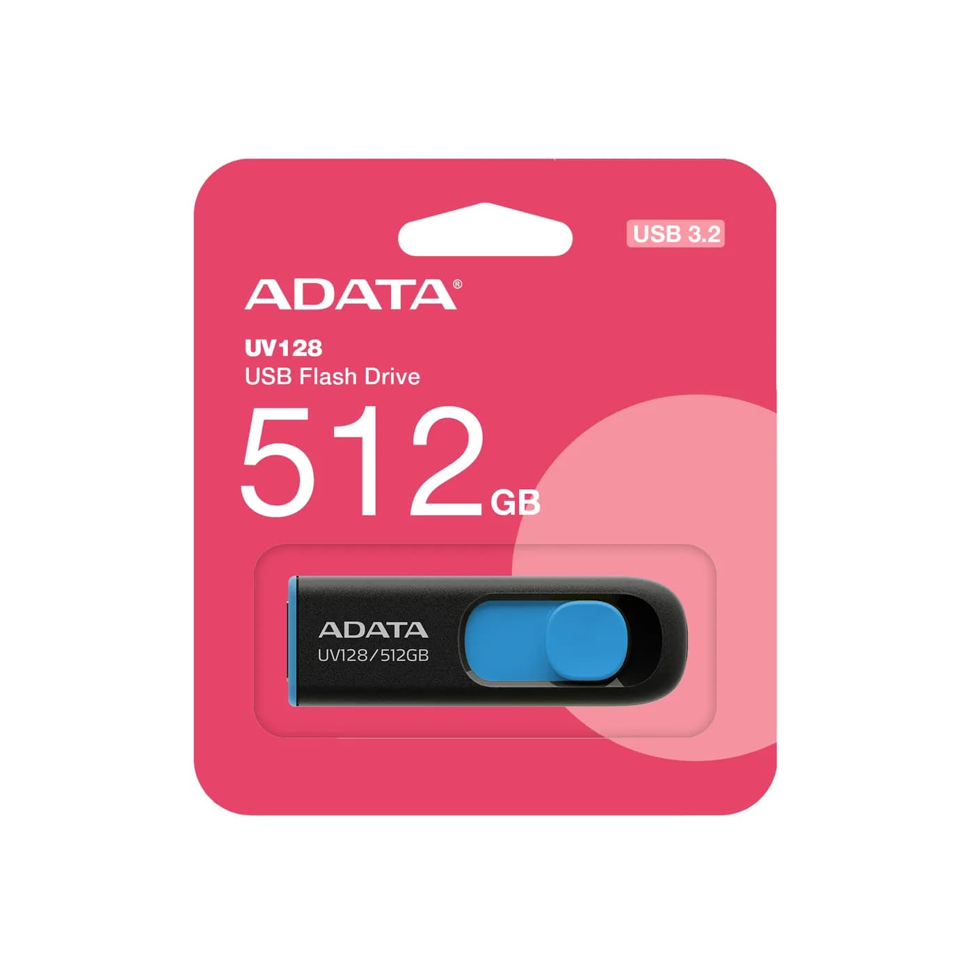MEMORIA USB ADATA AUV128-512G-RBE 512GB USB 3.2 COLOR NEGRA CON AZUL 4