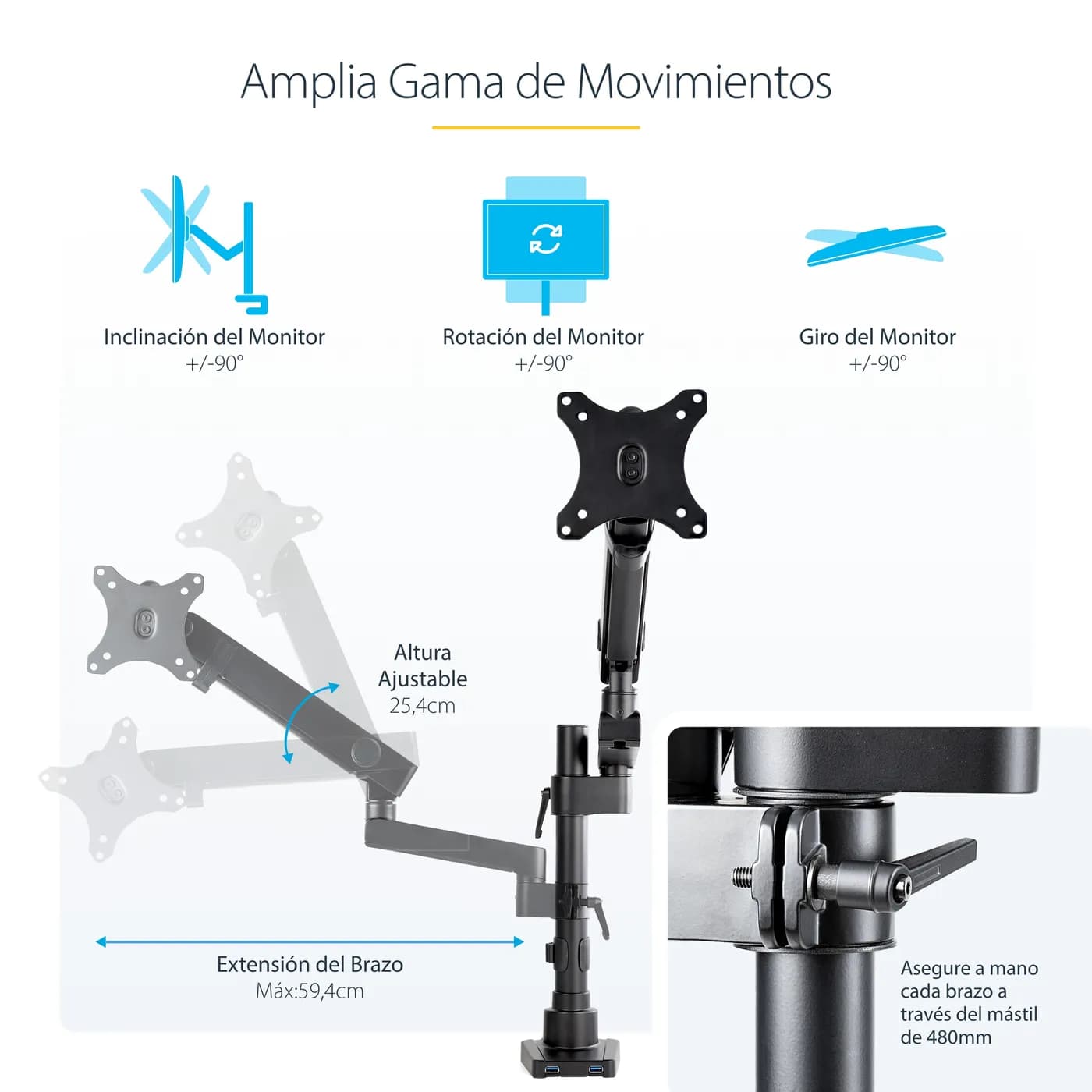 StarTech.com Soporte de Escritorio con Brazo Articulado para Monitor - 14