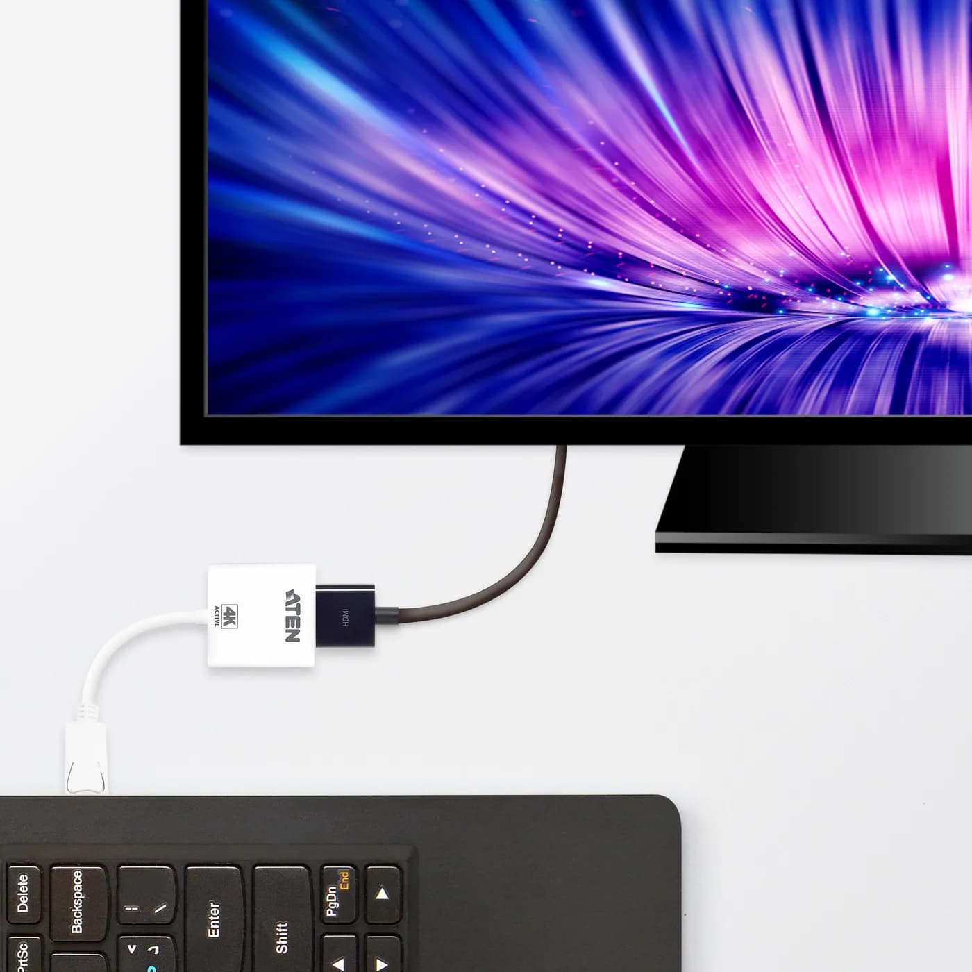 ATEN VC986 adaptador de cable de vídeo DisplayPort HDMI Blanco 3