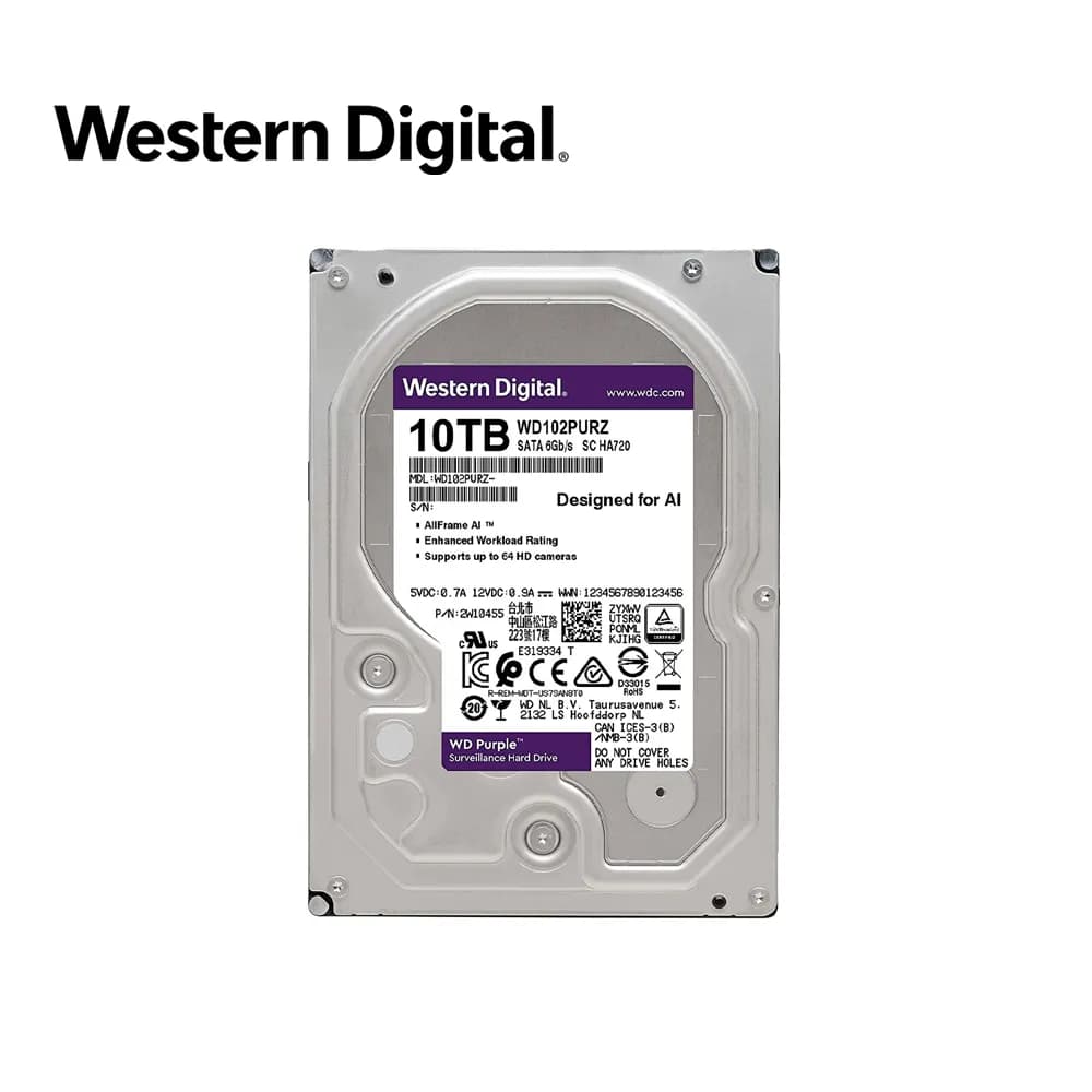 DISCO DURO DD 10TB SATA WD PURPLE PRO WD102PURP 24/7 OPTIMIZADO PARA V 2