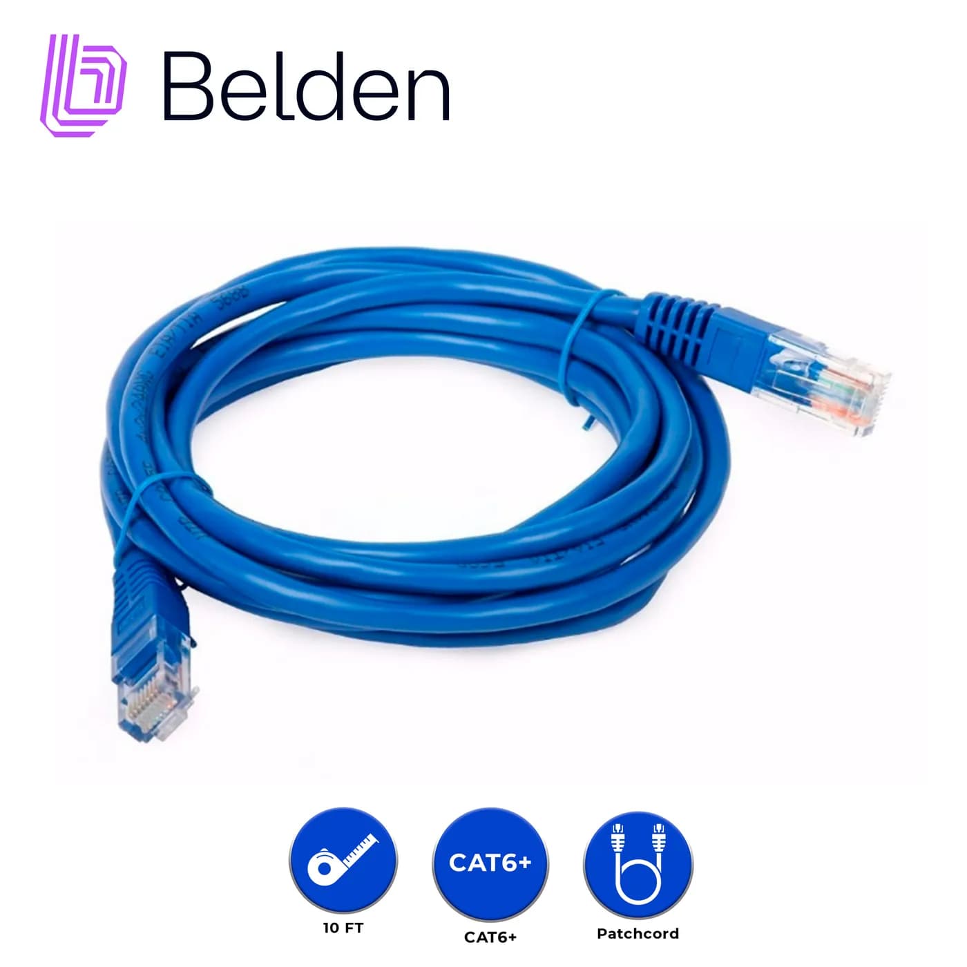 PATCH CORD UTP CAT6+ BELDEN C601106010 / INTERIOR / AZUL / 4 PARES / 2 5