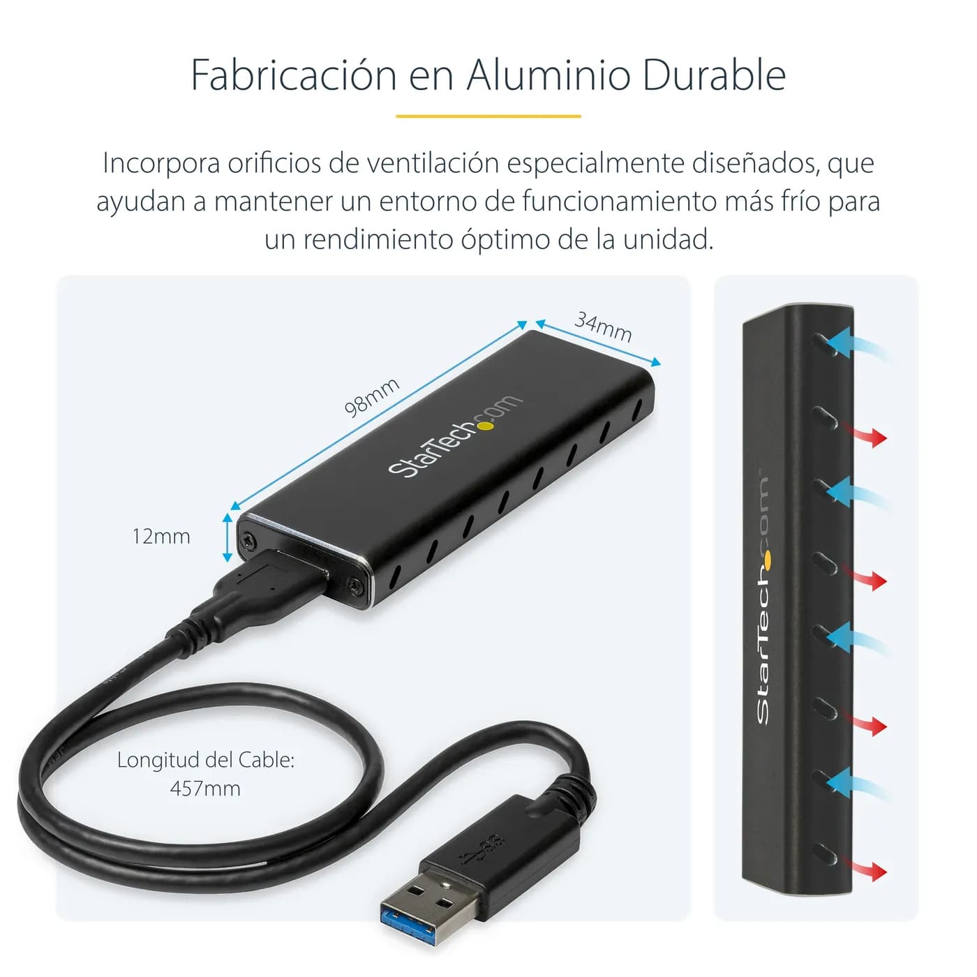 StarTech.com Adaptador SSD M.2 a USB 3.0 UASP con Gabinete Protector - 11