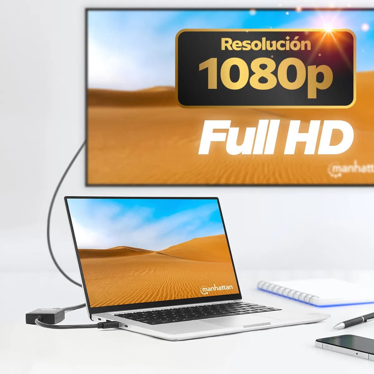 Manhattan Convertidor de USB-A a HDMI 1080p 8