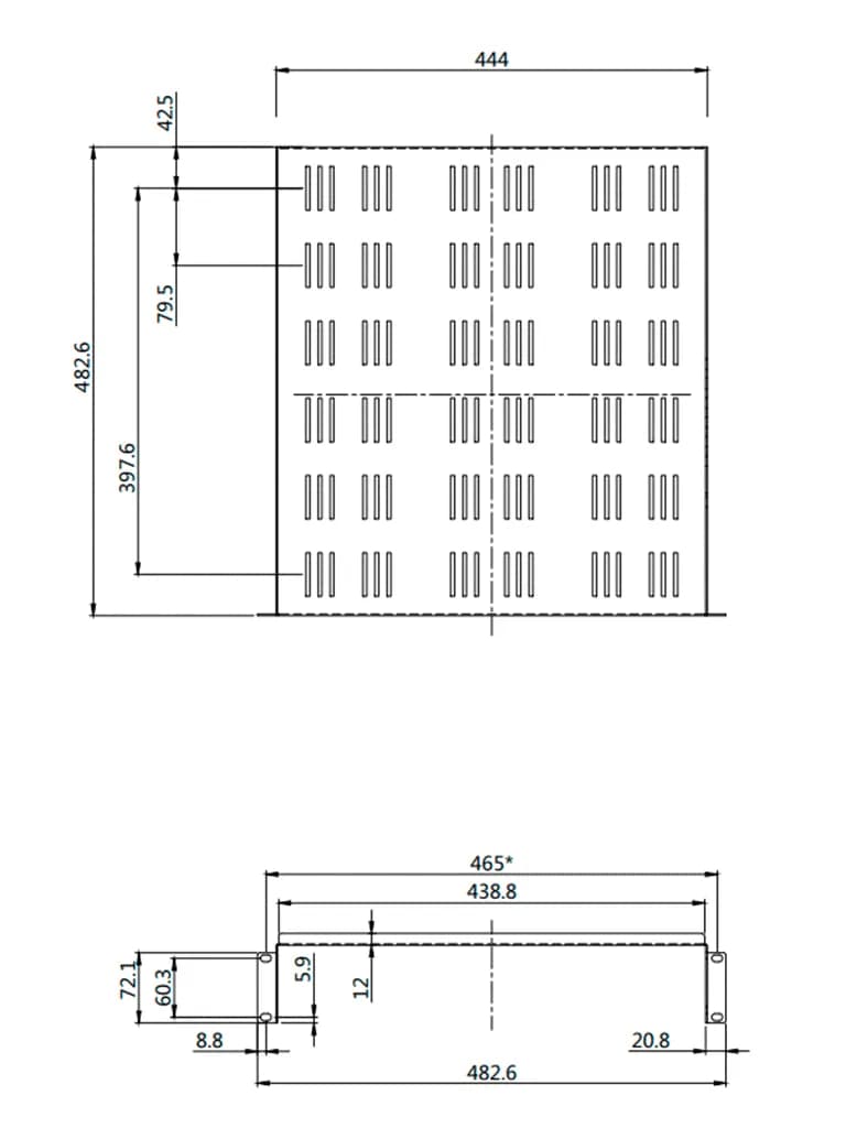 SAXXON 70140202- Charola doble cara para rack/ 19 pulgadas (48.26 cm)/ 3
