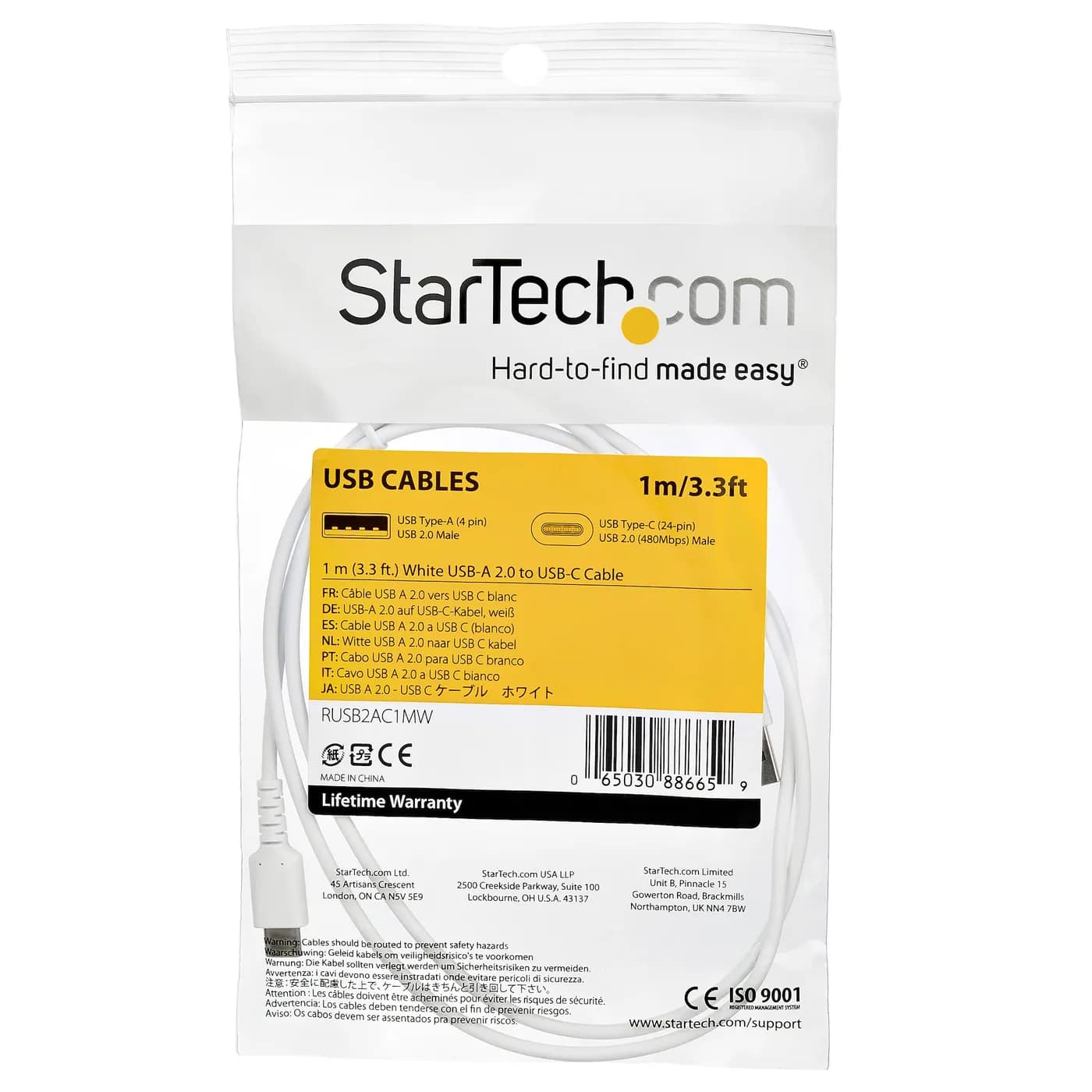 StarTech.com Cable de Carga USB-A a USB-C de 1m - Cable de Carga Rápid 7