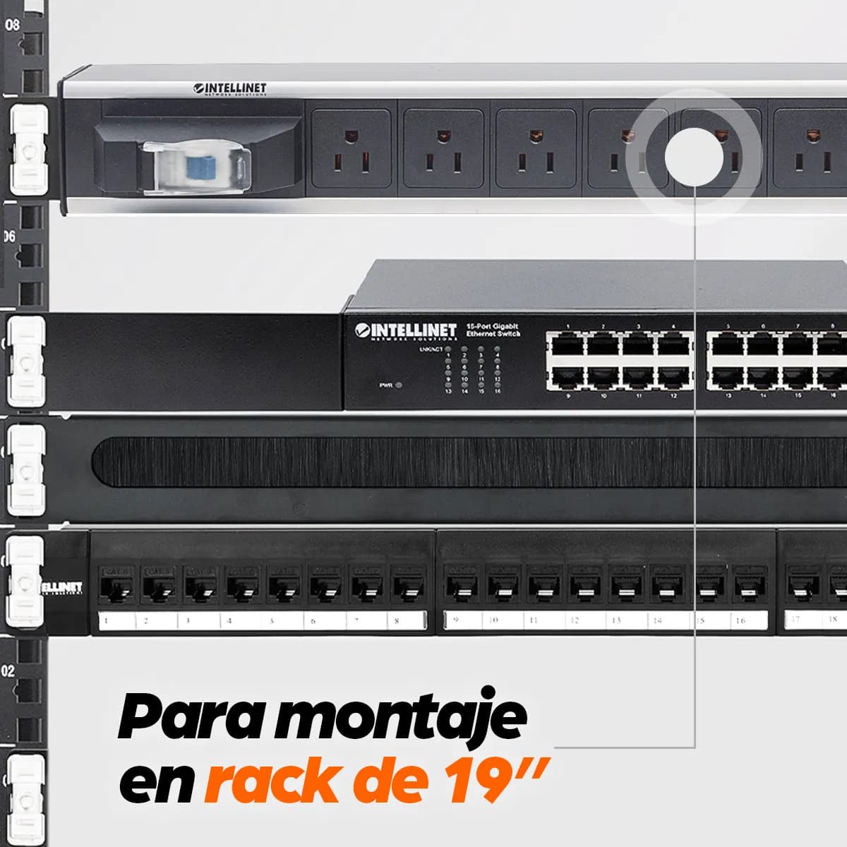 Intellinet Barra multicontactos vertical con 12 salidas - Contactos ti 5