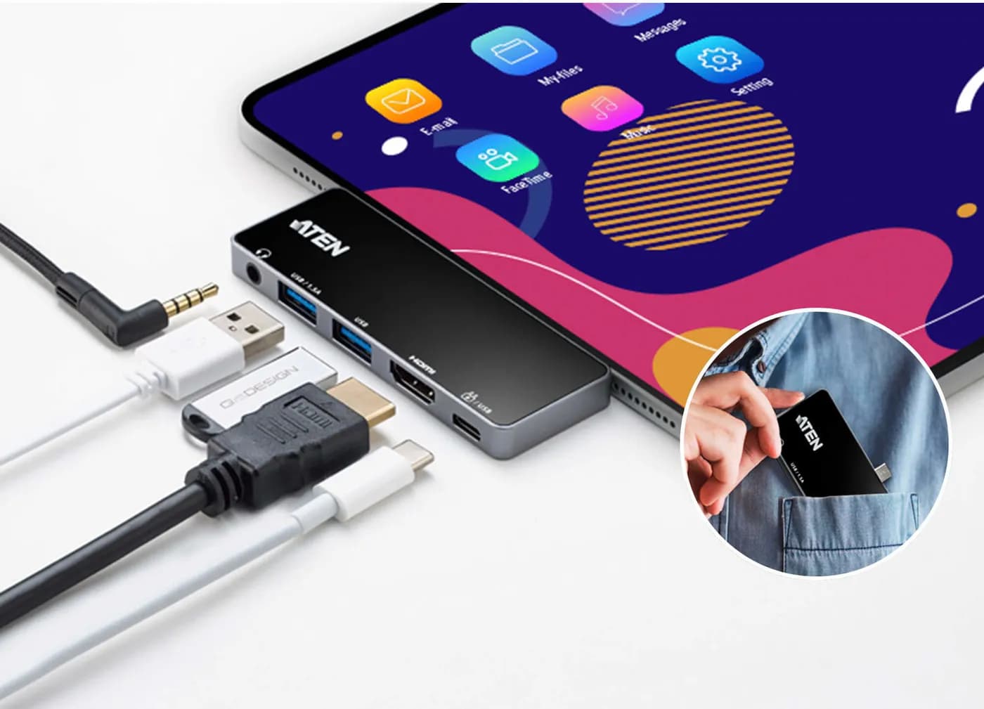 Dock USB-C de Viaje / Thunderbolt 3 / USB 3.2 5 Gbps / HDMI 4K 60Hz /  5