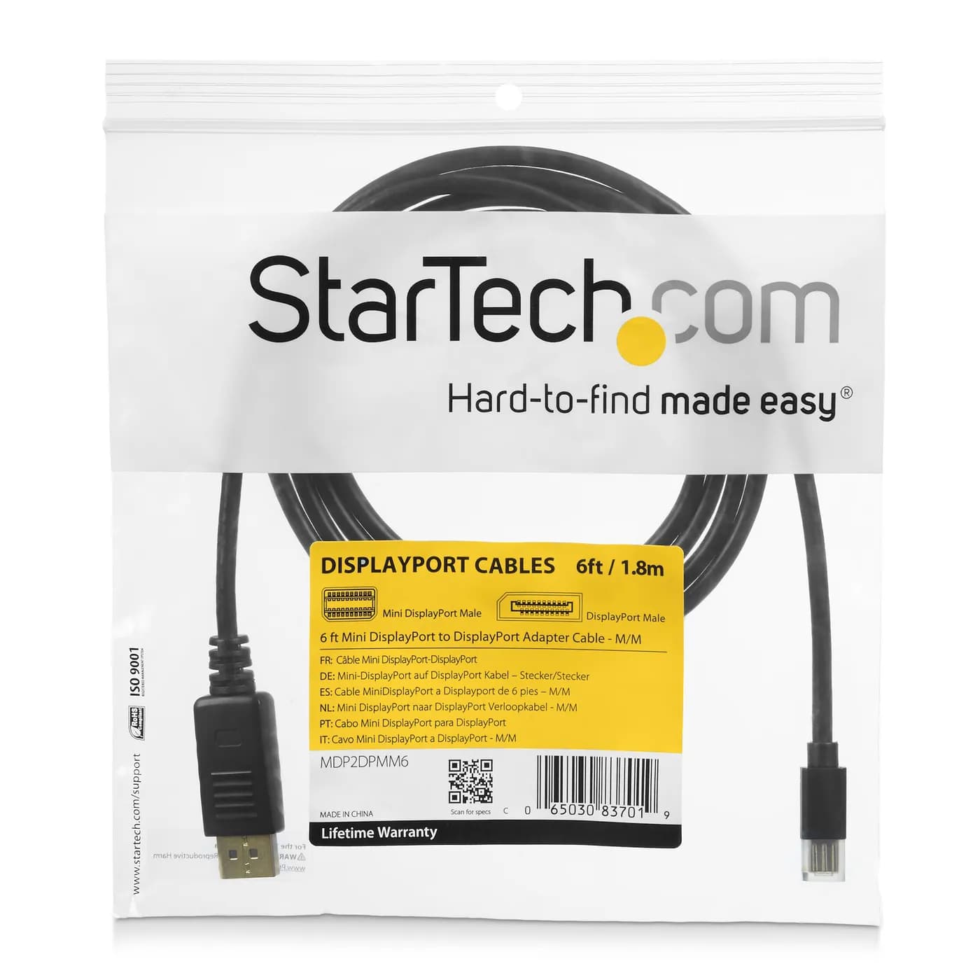 StarTech.com Cable de 1,8m Mini DisplayPort a DisplayPort 1.2 - Cable  3