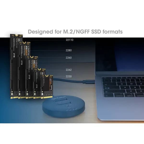 Manhattan Estación de acoplamiento y clonación de SSD M.2 NVMe. Base p 10