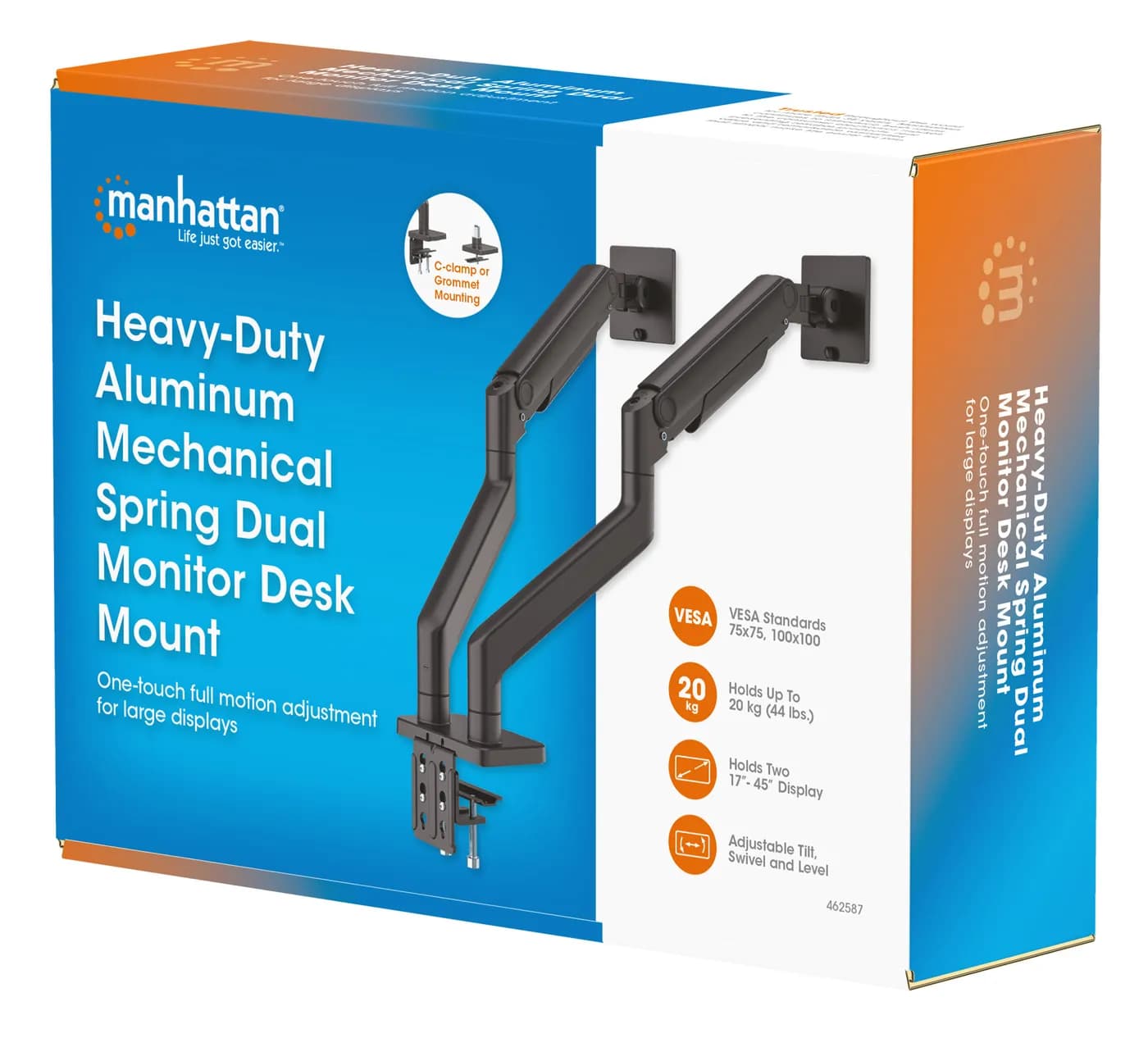 Manhattan 462587 soporte para pantalla plana 114.3 cm (45") Escritorio 10
