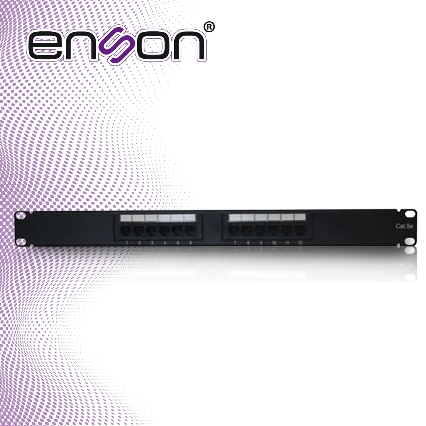 PATCH PANEL ENSON ENS-PA12P5E 1UR PRECARGADO CAT5E 12 PUERTOS MONTAJE  2