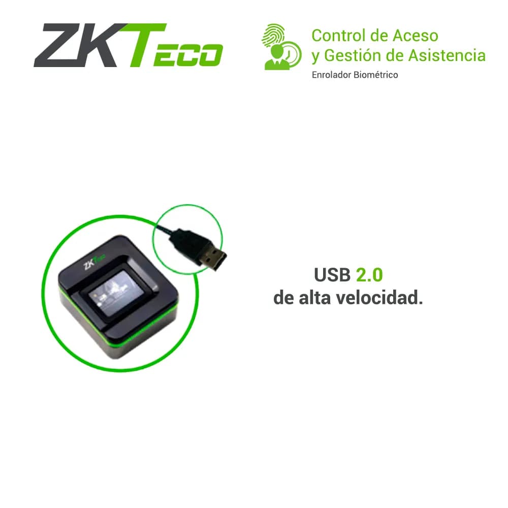 ENROLADOR BIOMETRICO USB ZKTECO SLK20R COMPATIBLE CON ZKBIO CVSECURITY 3