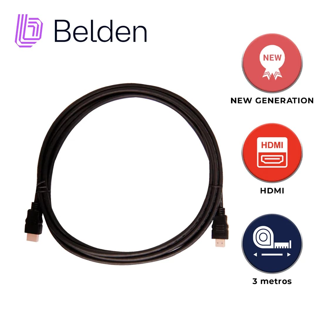 CABLE HDMI BELDEN HDE003MB / HIGH SPEED / 1080P 60HZ / 4K 30HZ / 3 MET 4