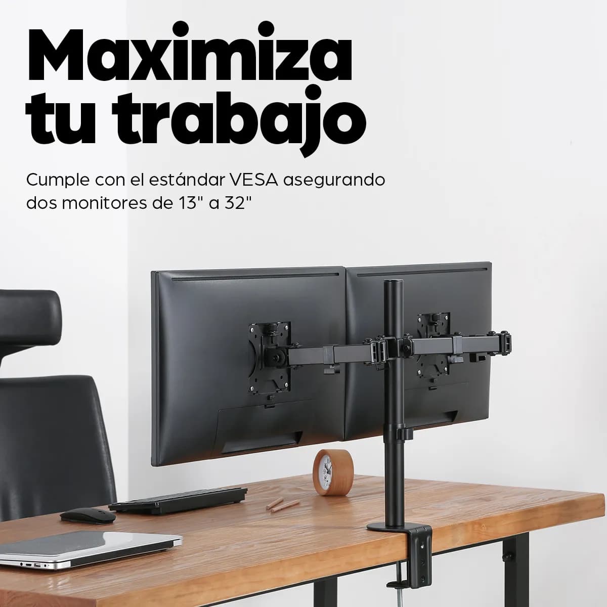 Manhattan Soporte universal para 2 monitores con brazos de doble artic 4