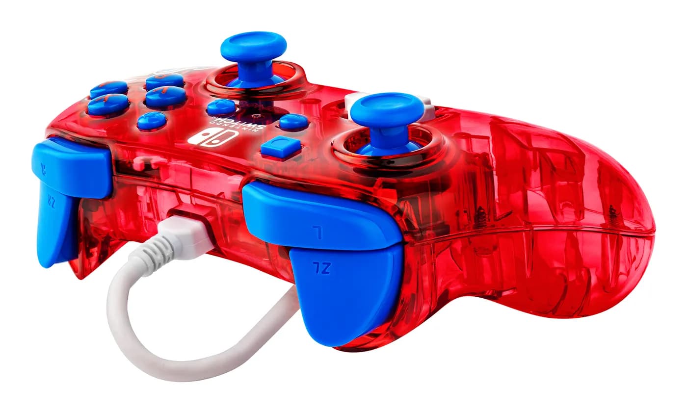 PDP Rock Candy: Mario Punch Rojo, Translúcido USB Gamepad Analógico/Di 4