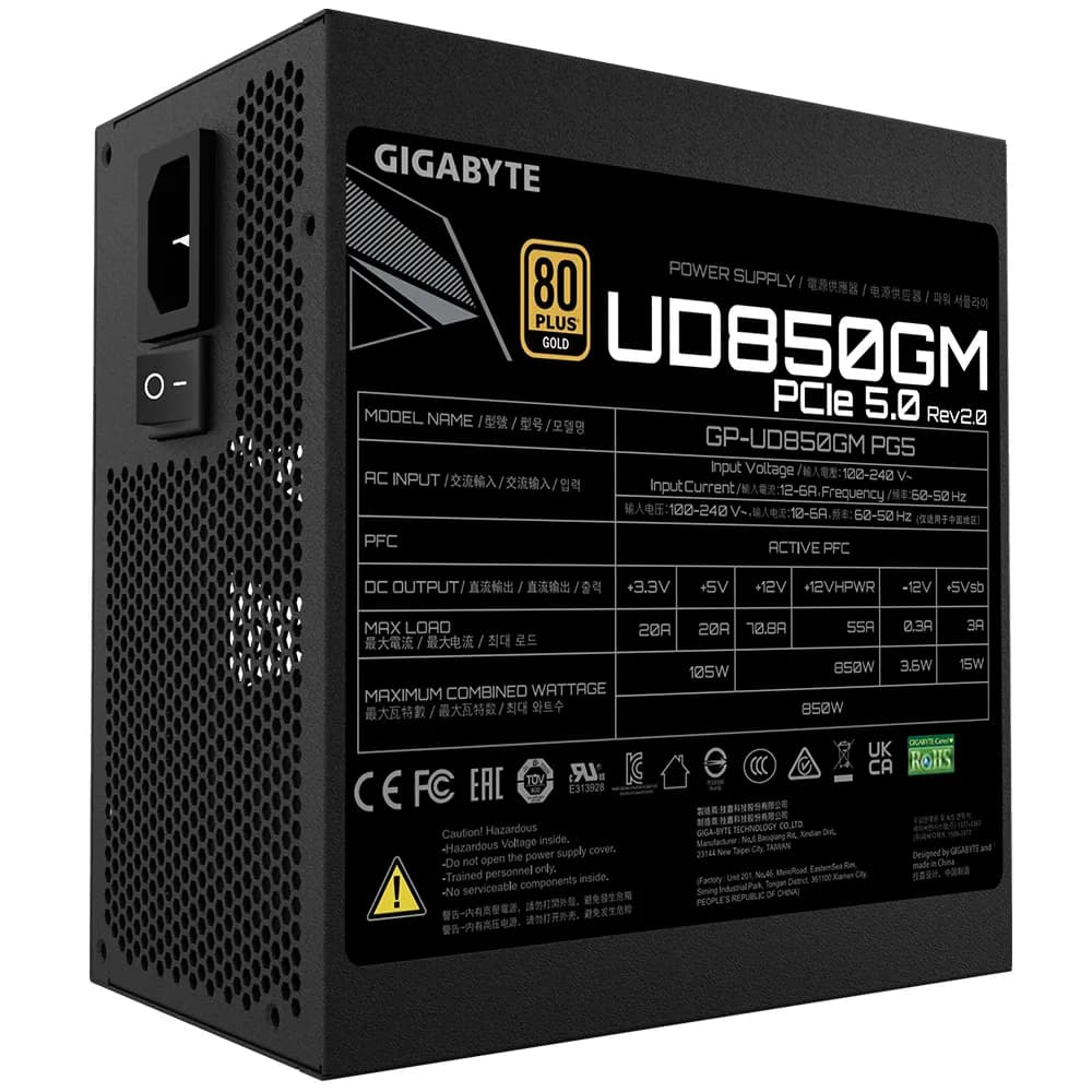 GIGABYTE UD850GM PG5 V2 unidad de fuente de alimentación 850 W 20+4 pi 5