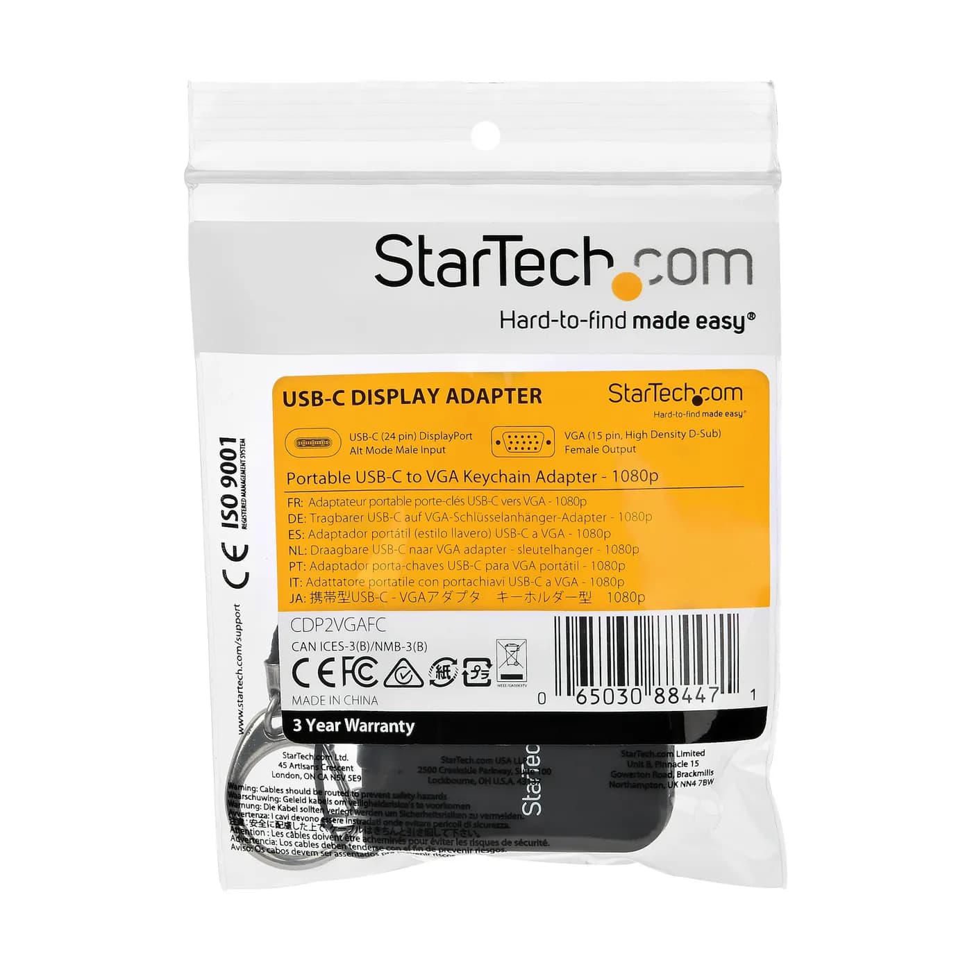 StarTech.com Adaptador de Video Externo USB-C a VGA con Llavero de Eng 8