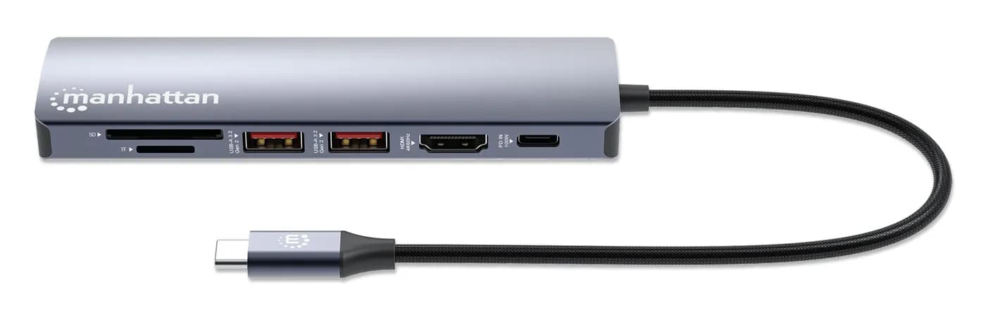 Manhattan Estación Docking USB-C con lector de tarjetas, 7 en 1 4