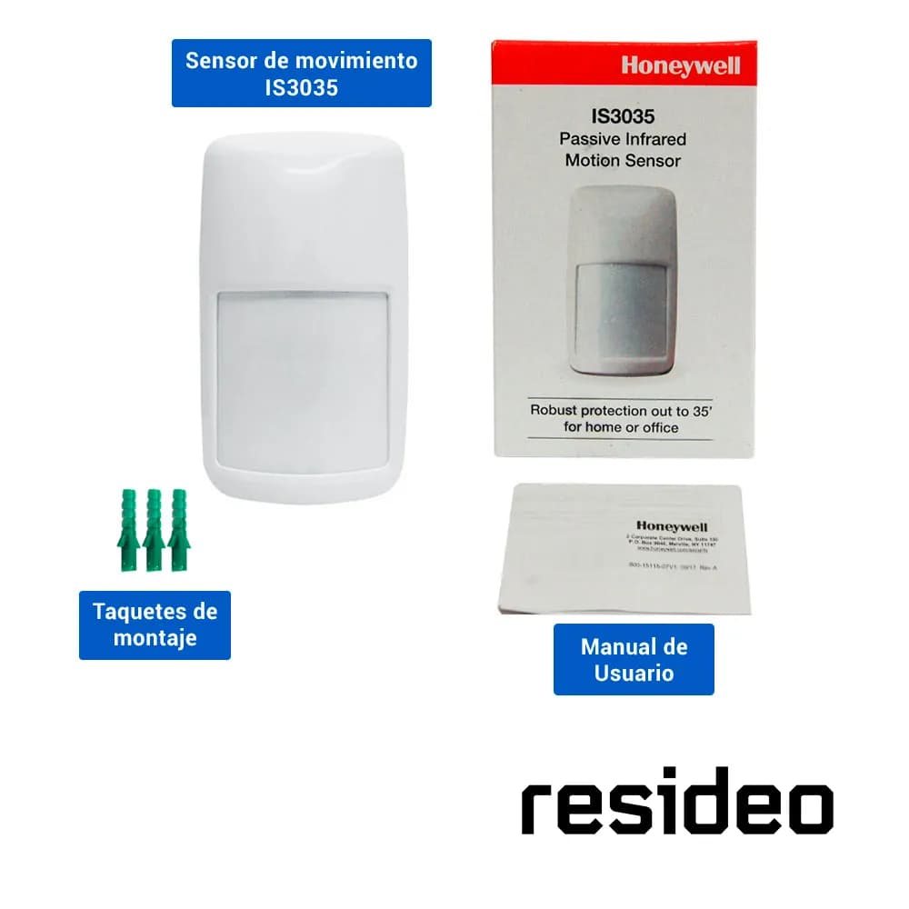 SENSOR DE MOVIMIENTO RESIDEO IS335T ANTIPET/ ALAMBRICO / INMUNIDAD A M 3