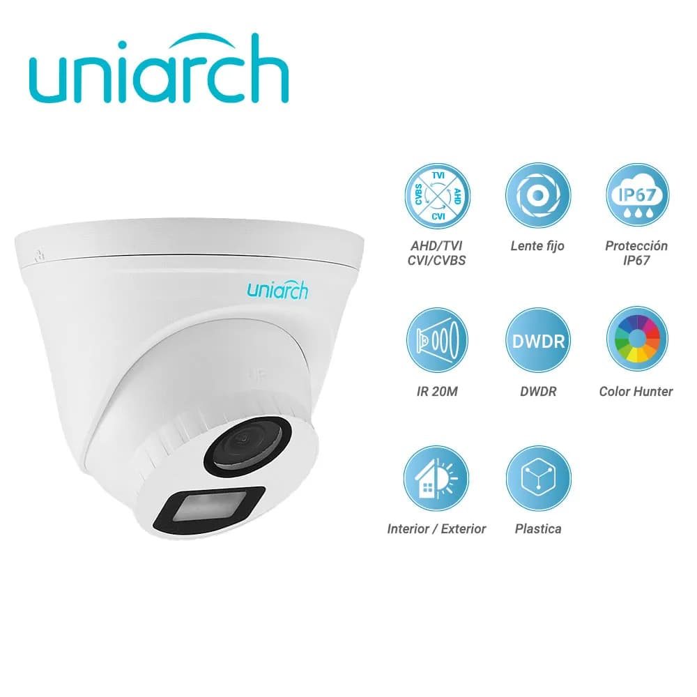 CAMARA ANALOGA TURRET COLORHUNTER UNIARCH UAC-T115-F28-W / 5MP / TVI:  5