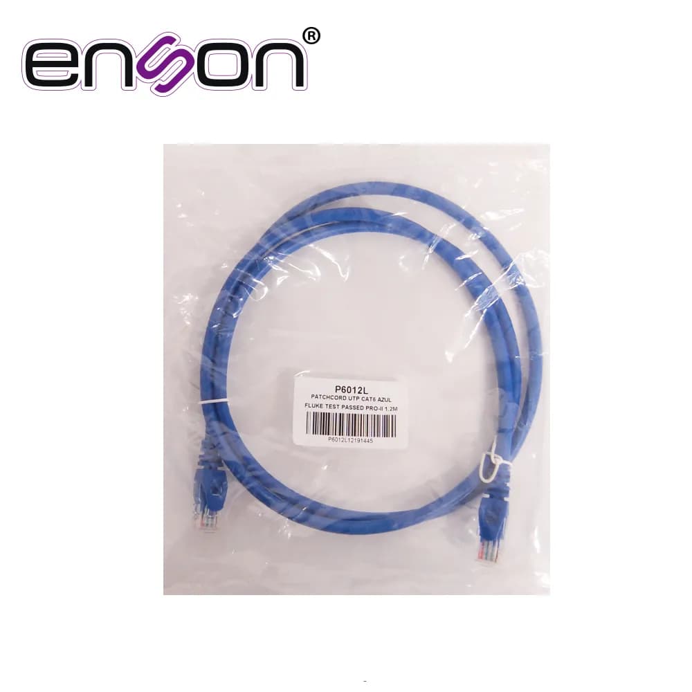 PATCHCORD UTP ENSON P6012L CAT6 120CM AZUL SERIE EPRO 100-II 100 POR C 3