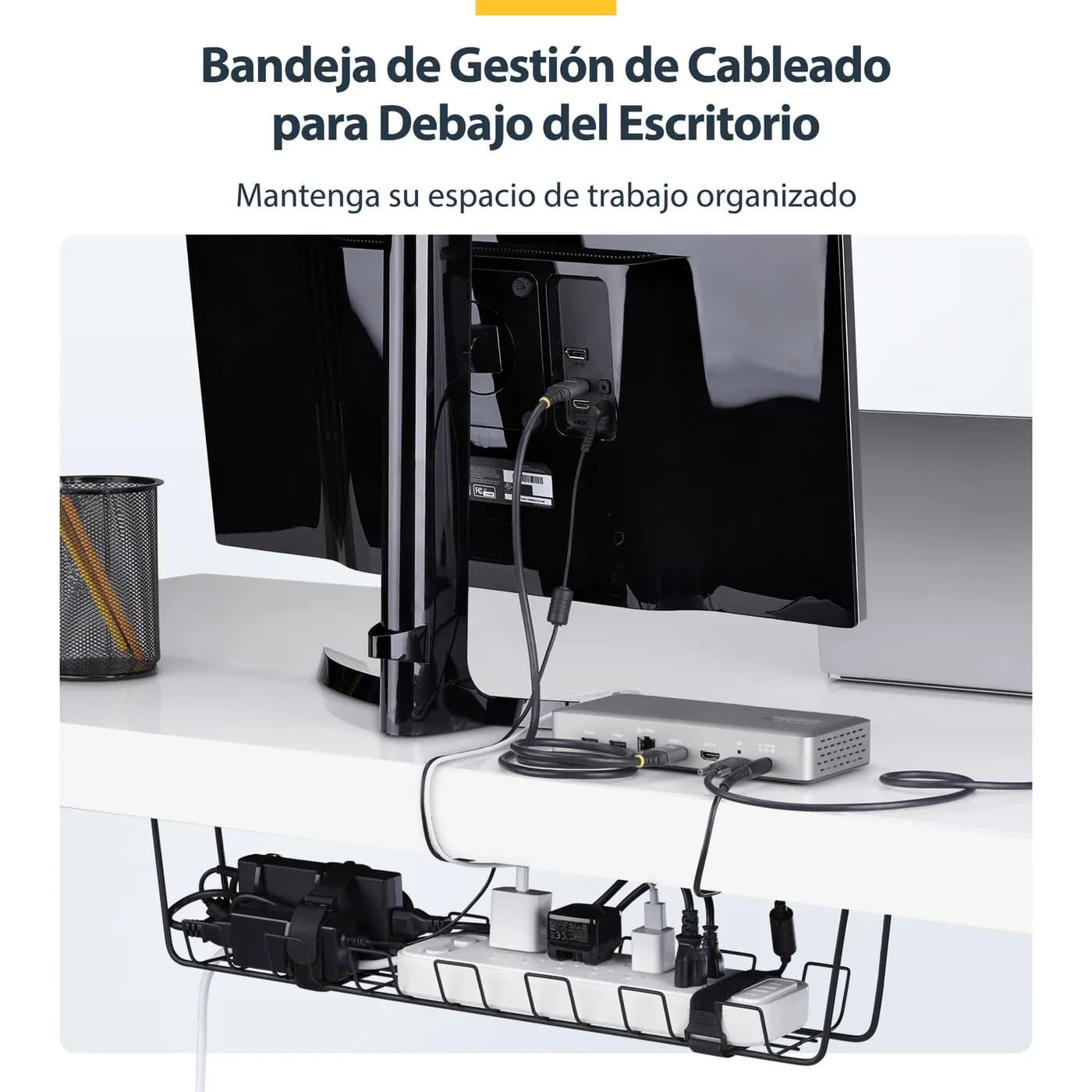 StarTech.com Charola de Administración de Cables para Debajo del Escri 5