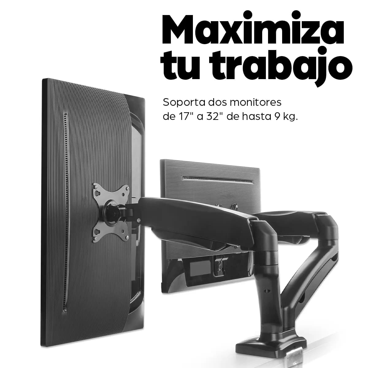 Manhattan Los brazos articulados sujetan dos monitores de 17" a 32" de 14