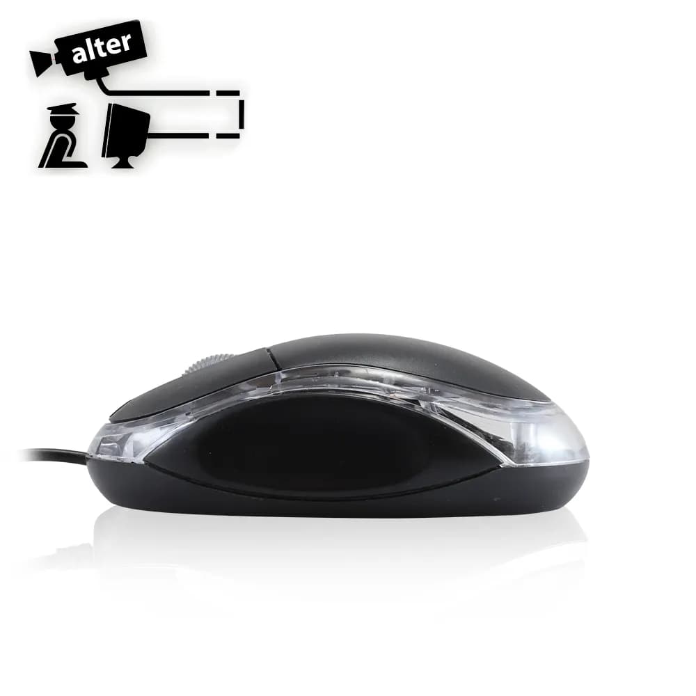 MOUSE NEGRO-TRASPARENTE ALAMBRICO 2