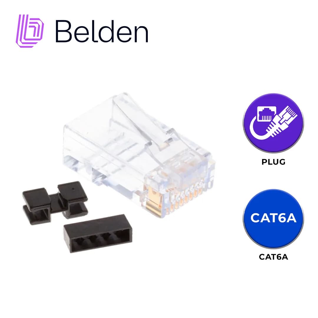 PLUG RJ45 UTP CAT6/CAT6A BELDEN CAPFCU-B25 / TRANSPARENTE / PAQUETE DE 5